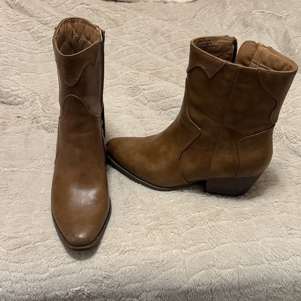 Brown Western Ankle Boots